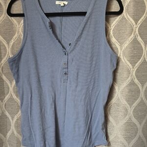 Maurices Light Blue Sleeveless Buttoned Top
